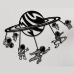 Laser Cut Kids Astronaut Wall Decor Space Wall Art DXF File