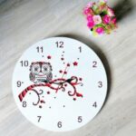 Laser Cut Decorative Owl Wall Clock Free Vector