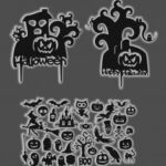 Laser Cut Halloween Party Collection Free Vector
