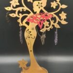 Laser Cut Woman Tree Jewelry Stand Free Vector