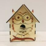 Laser Cut Owl Shaped Bird Feeder Free Vector