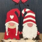 Laser Cut Cute Valentines Day Gnomes Couple Free Vector