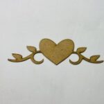 Laser Cut Heart With Leaves Wood Cutout Free Vector