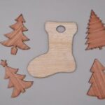 Laser Cut Christmas Stocking Wood Cutout Shape Unfinished Free Vector
