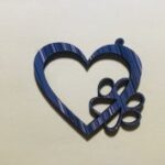 Laser Cut Pet Christmas Ornament Heart And Dog Paw Print Free Vector