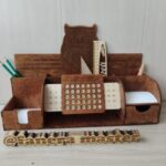 Laser Cut Owl Desk Organizer With Calendar Notes Pencil Holder Free Vector
