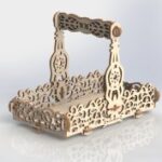Laser Cut Wooden Easter Eggs Basket Free Vector