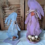 Standing Easter Bunny Rabbit Egg Holder Laser Cutting Template Free Vector