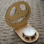 Halloween Candlestick Laser Cut Free Vector