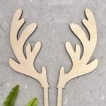 Laser Cut Christmas Reindeer Antlers Cake Topper