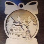 Laser Cut Christmas Tree Ornament Hanging Decor Bauble Free Vector