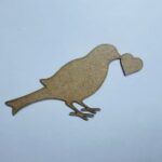 Laser Cut Bird Heart Shape Wood Cutout Free Vector