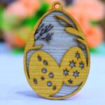 Laser Cut Wood Easter Egg Ornament Free Vector