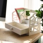 Laser Cut Small Tabletop Bookcase With Drawer Free Vector