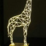 Laser Cut Giraffe 3d Optical Illusion Night Light Free Vector