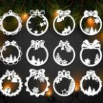 Laser Cut Christmas Ball Ornaments New Year Balls Decor Free Vector