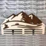 Laser Cut Skiing Medal Hanger Display Free Vector