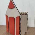 Laser Cut Pencil Shaped Box Free Vector
