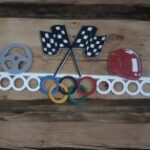 Car Racing Sports Medal Hanger Display Free Vector