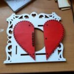 Laser Cut Wooden Heart Shape Decorative Frame Free Vector