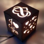 Laser Cut Romantic Night Light Couple Lamp Free Vector