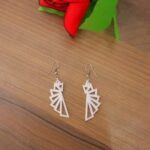 Laser Cut White Acrylic Fashion Earrings DXF File