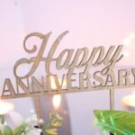 Laser Cut Happy Anniversary Cake Topper Free Vector