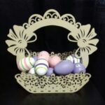Laser Cut Wooden Decorative Easter Basket Free Vector