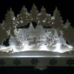 Laser Cut Christmas Scene Decorations Night Lamp Holiday Decorations PDF File