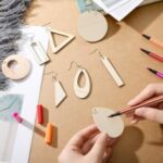 Laser Cut Wooden Dangle Earring Making Kit For Diy Craft Party