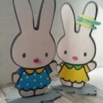 Laser Cut Bunny Stand for Hairpins Free Vector