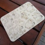 Laser Cut Farm Animals Wooden Peg Puzzle Free Vector