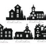 Laser Cut Christmas Window Decor Houses Window Sill Decorating Ideas Free Vector