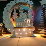 Laser Cut Night Light Decorative Lamp For Christmas Free Vector