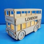 Laser Cut Double Decker London Bus Pencil Holder DXF File