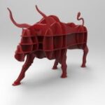 Laser Cut Wooden Bull Shelf Furniture Storage Shelf Free Vector