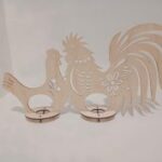 Wooden Hen Rooster Easter Egg Holder Laser Cutting Template Free Vector