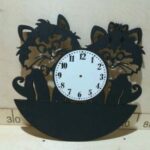 Laser Cut Cute Cats Wall Clock Free Vector
