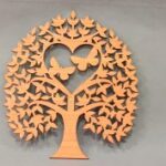 Laser Cut Wooden Heart Tree Decor Free Vector