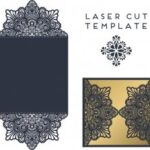 Laser Cut Christmas Greeting Card Design Template Free Vector