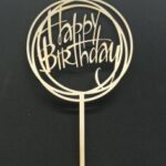 Laser Cut Decor Happy Birthday Cake Topper Free Vector