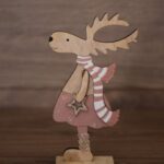 Laser Cut Christmas Standing Deer Decoration Free Vector