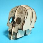 Laser Cut Skull 3d Pen Holder Free Vector