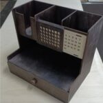 Laser Cut Desk Storage Organizer With Calendar Free Vector