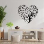 Laser Cut Heart Shaped Tree Of Life Wall Plaque Decor Free Vector