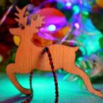 Laser Cut Deer Hanging Christmas Decoration Free Vector