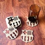 Laser Cut FCB Football Coasters Free Vector