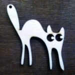 Laser Cut Wood Spooky Cat Cutout Free Vector