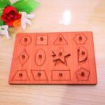 Laser Cut Shapes Peg Puzzle Montessori Toy Free Vector