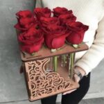 Laser Cut Decorative Flask Flower Stand Free Vector